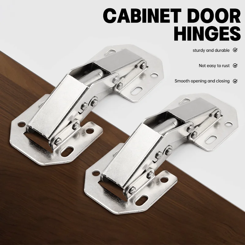 90 Degree Steel Cabinet Hinges Easy Installation Hinges for Window Drawer Cupboard Cabinet Door Hinges No-Drilling Hinge