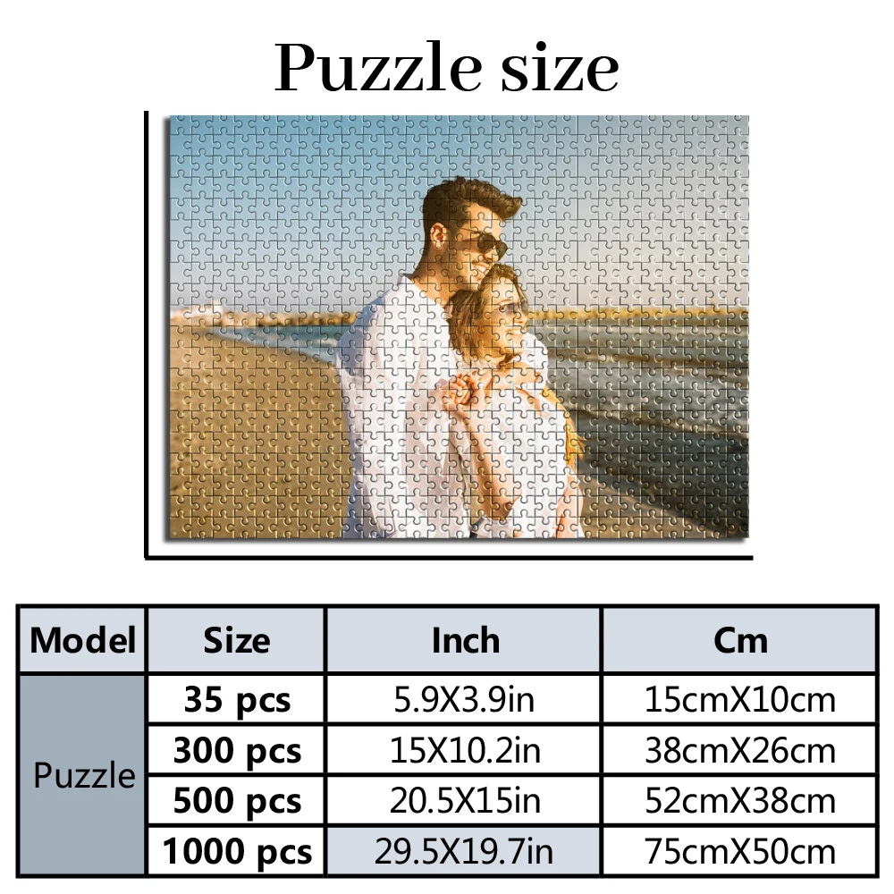 Personalized Custom Photo Puzzle Customized Countryside Couple Photo Parent-Child Interactive Diy Assemble Game Toy