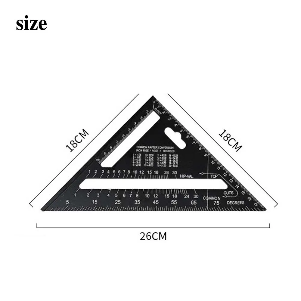 Triangle Rule 90 Degree Thickening Angle Rule Aluminum Alloy Carpenter Measurement Square Ruler Layout Tool Woodworking Tools