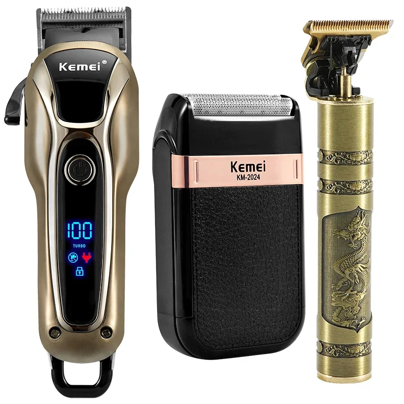 Professional Barber Hair Clipper Rechargeable Electric Finish Cutting Machine Beard Trimmer Shaver Cordless Corded