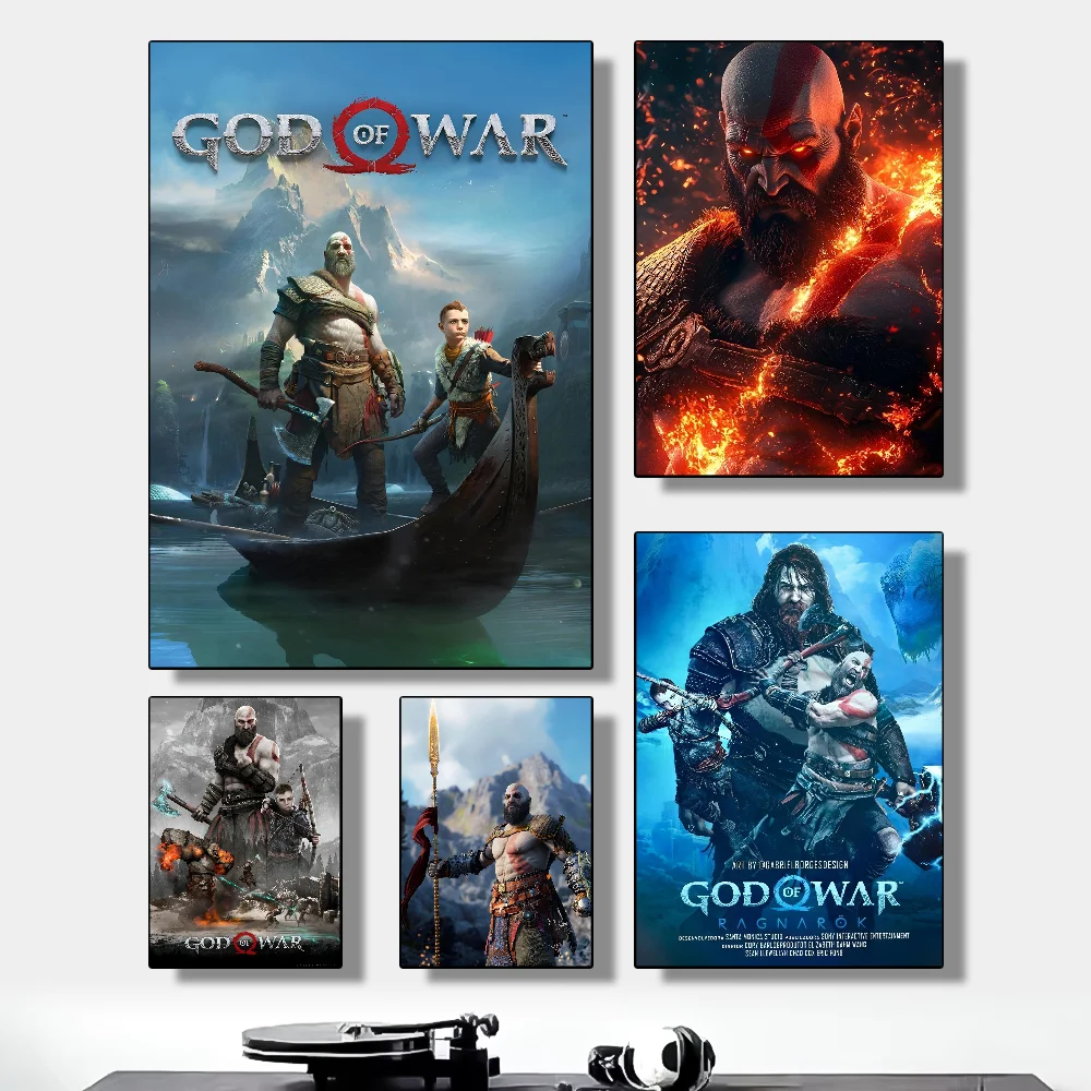 

Game G-God of War Ragnarok Poster HD art sticky wall waterproof home living room bedroom bar aesthetic decoration