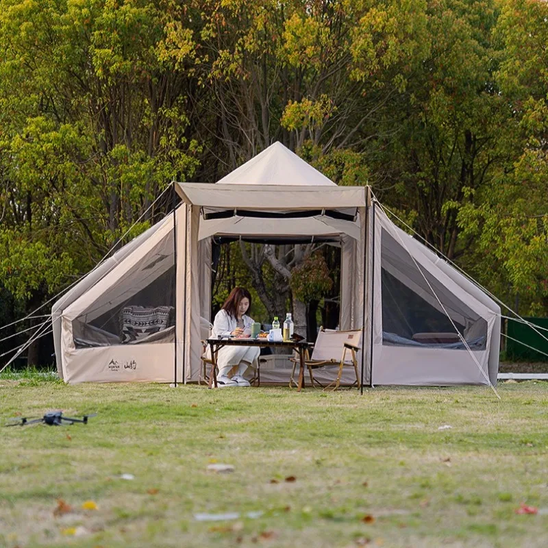 Oxford Cloth Fully Automatic Inflatable Tent Ventilated Sun Protection Rainproof Outdoor Camping Overnight Inflatable Tent