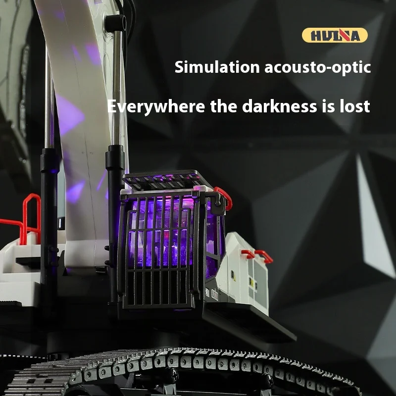 Huina 2.4g Veicolo da costruzione telecomandato in scala completa 1594 Simulazione bianca Modello di escavatore in lega a 22 canali Giocattolo per bambini