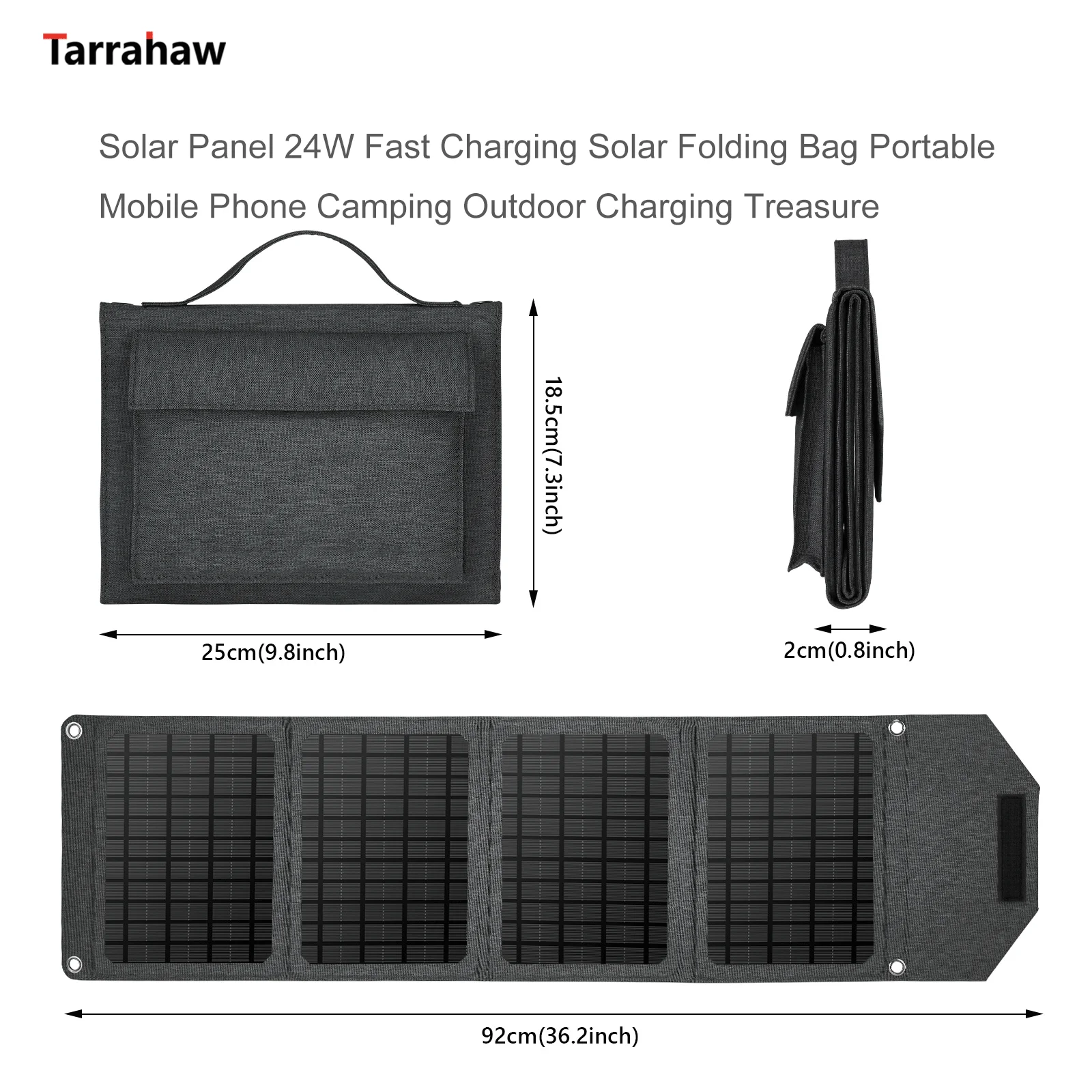 

Foldable Solar Panel 24W Portable PV Cells 2USB QC3.0 DC Smart Fast Charge Photovoltaic Plate Mobile Phone Outdoor Power Bank