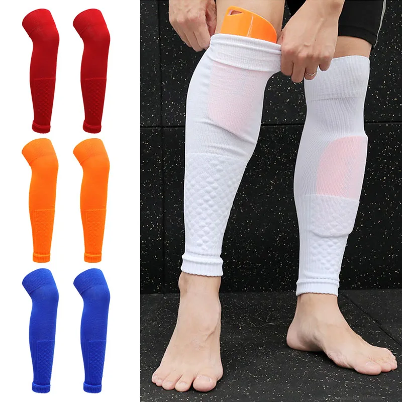 1 Pair Adults Kids Leg Warmers Shin Guard Calf Sock Without Foot Over Knee Sports Compression Elastic Leg Cover Training Socks