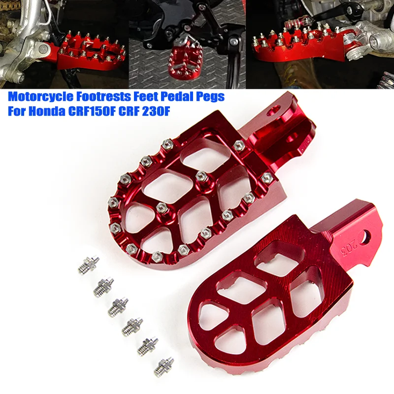 Motorcycle Footrests Feet Rests Pedal Pegs For Honda CRF150F CRF230F CRF 150F 230F 2003-2023 CNC Dirt Bike Accessories