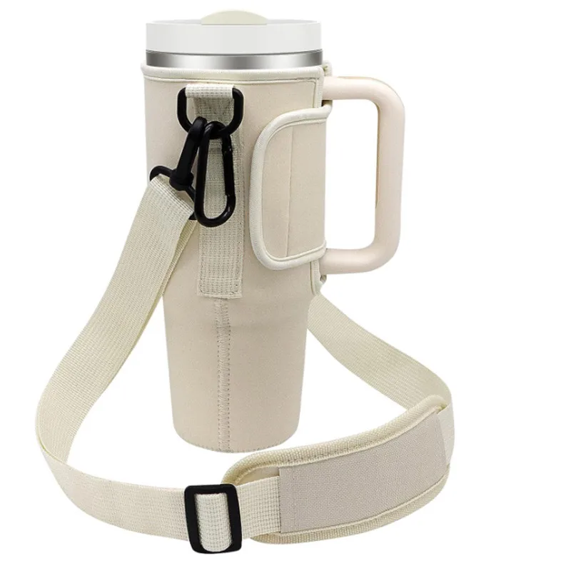 Adjustable Shoulder Strap Carrier Bag for 40oz Stanley Water Cup Foldable Portable Water Bottle Thermos Bag Cup Pouch Holder