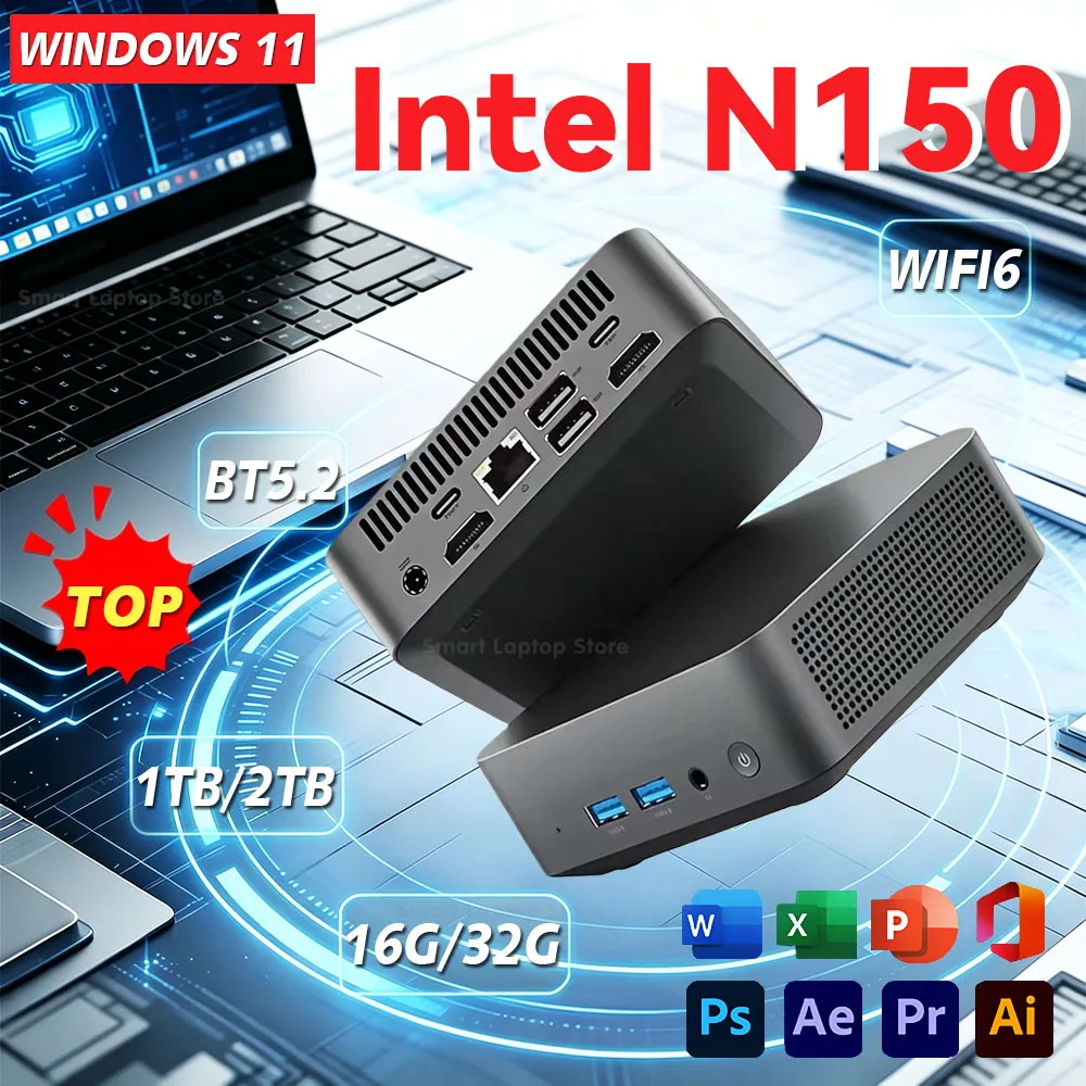 �y�Z�[�����z2026�N���� Windows 11���� Intel N150 MINIPC�R���s���[�^�[ 16GB/32GB RAM 1TB/2TB SSD �f���A���o���hWiFi USB3.0 �~�jPC �f�X�N�g�b�vPC 60Hz �Q�[�~���O�~�jPC