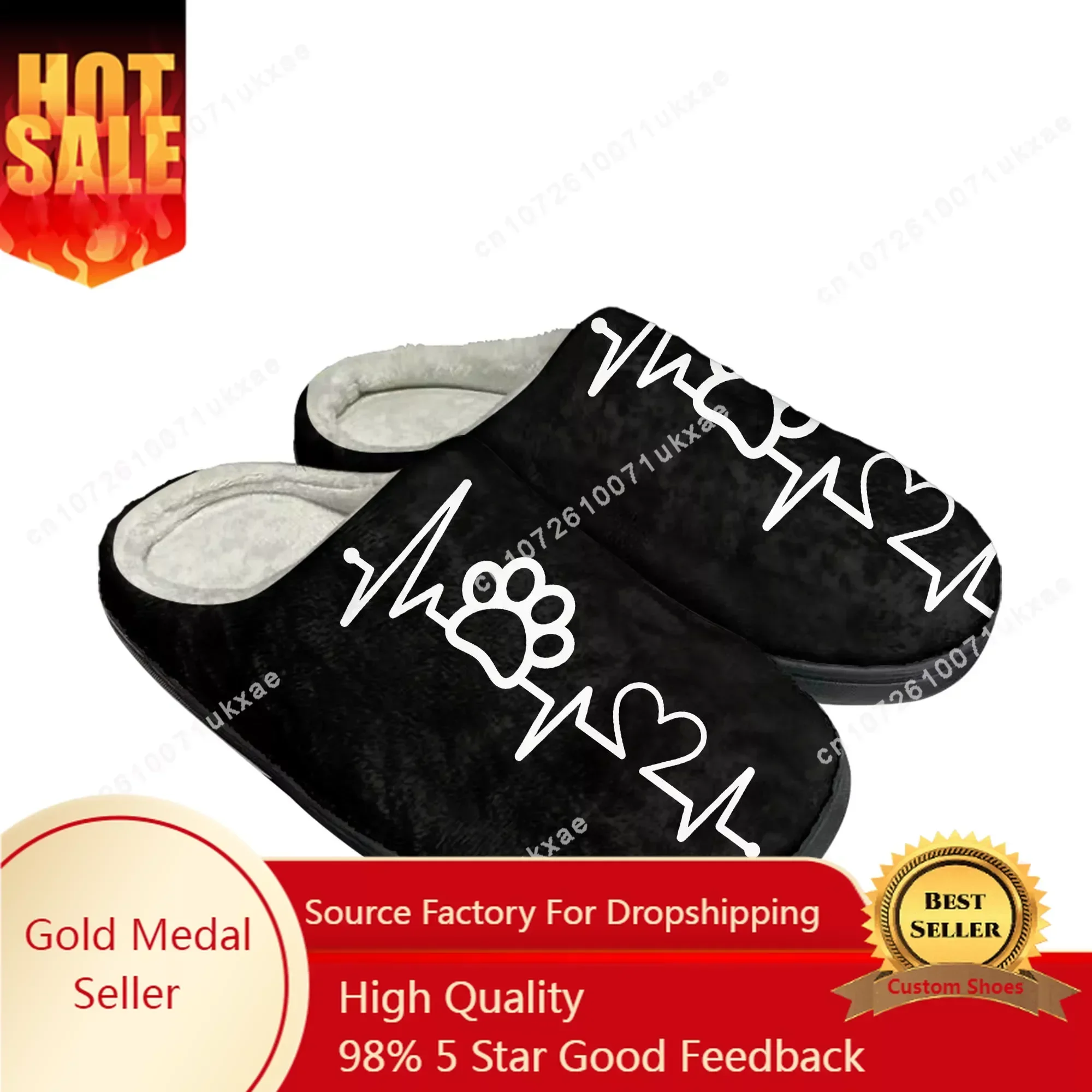 Animal Paw Print Petpaw Pet Dog Cat Home Cotton Slippers Mens Womens Plush Bedroom Casual Keep Warm Shoes Indoor Customized Shoe