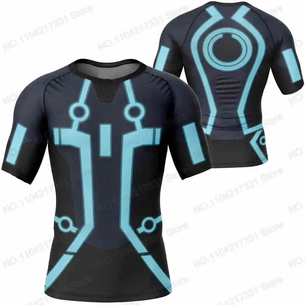 Legacy Uniform Tron Anime Rash Guards Surfing Jersey Beach Shirts Swimwear Diving Gym Shorts MMA BJJ Men Jiu Jitsu Fitness Sets — zdjęcie 3