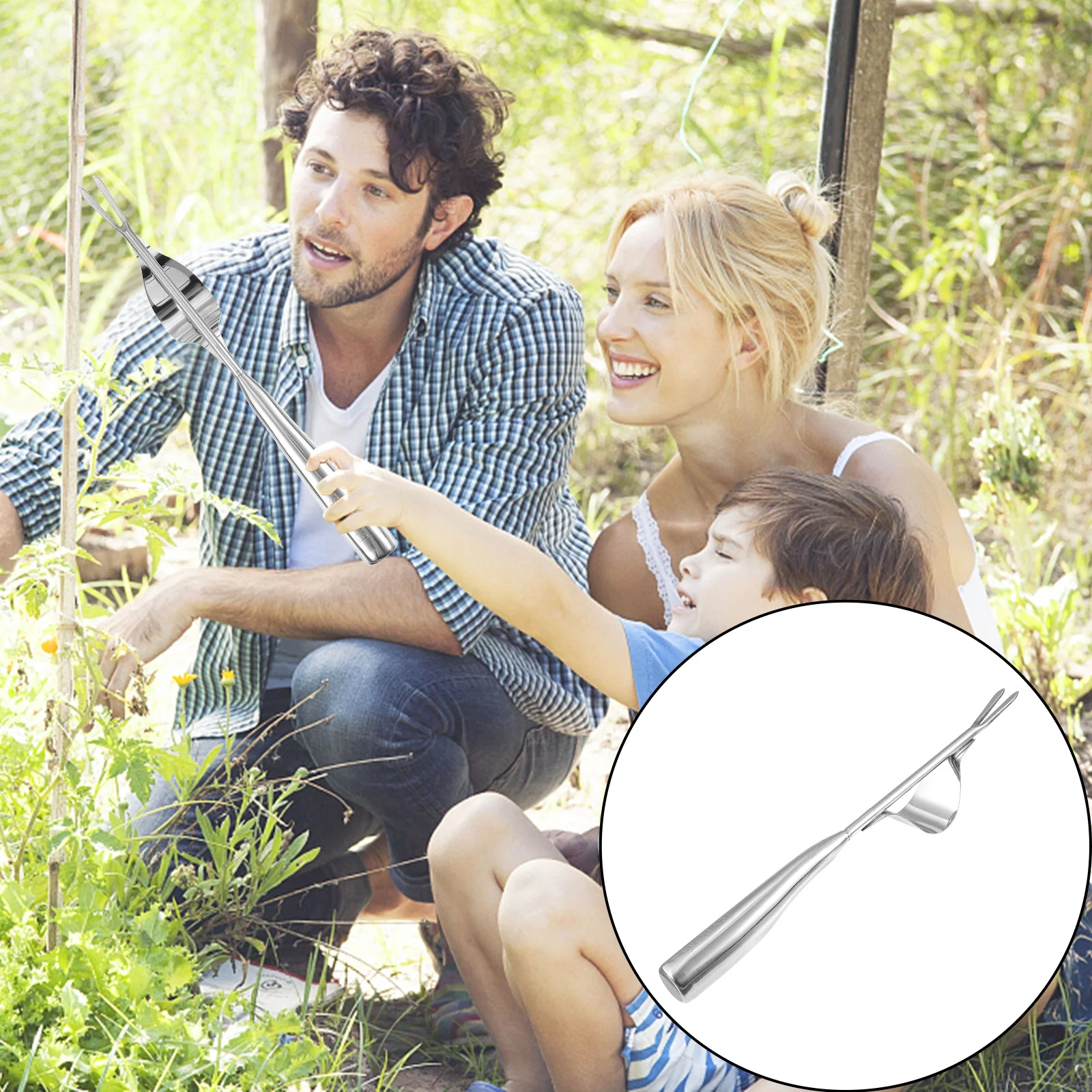 أداة شوكة إزالة الأعشاب الضارة من الفولاذ المقاوم للصدأ لسهولة إزالة الجذر في الحديقة جهاز إزالة الأعشاب الضارة اليدوي المحمول مستخرج العشب المنزلي