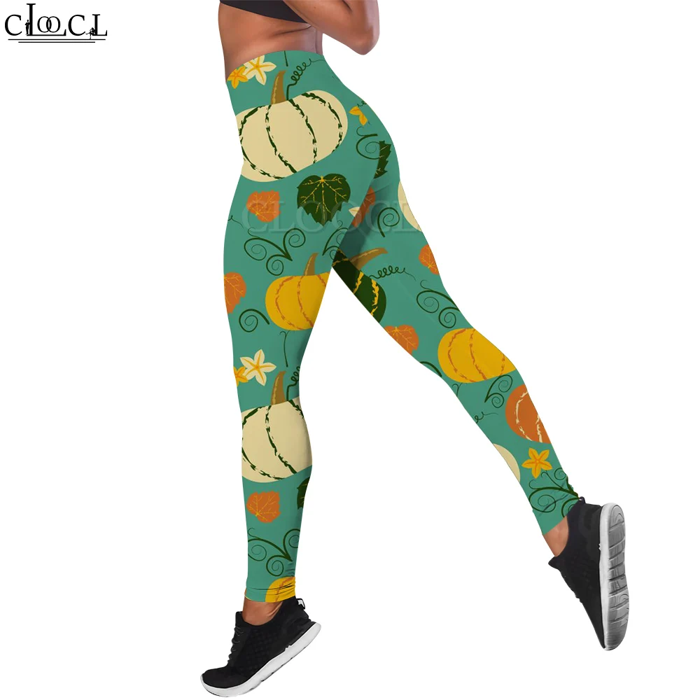 CLOOCL Pumpkin Graphic Women Legging Yoga Pants 3D Legging Women High Waist Trousers Halloween Bat Sports Pants