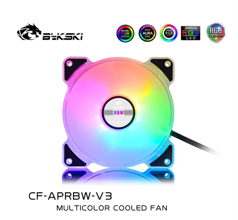 Bykski Water Cooling Radiator Fan Computer PC Case Fan 120mm Adjustable LED Light 5v A-RGB Controller Heatsink Cooler Mute