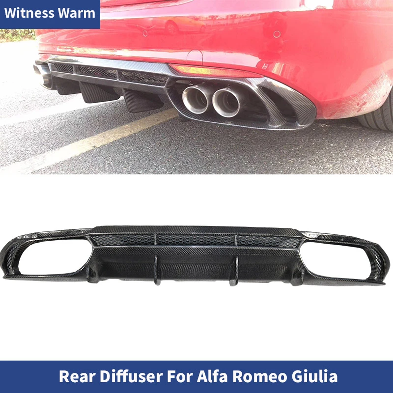 Carbon Fiber / Frp Car Rear Bumper Exhaust Diffuser Lip Spoiler for Alfa Romeo Standard Bumper 2019 2017 2018