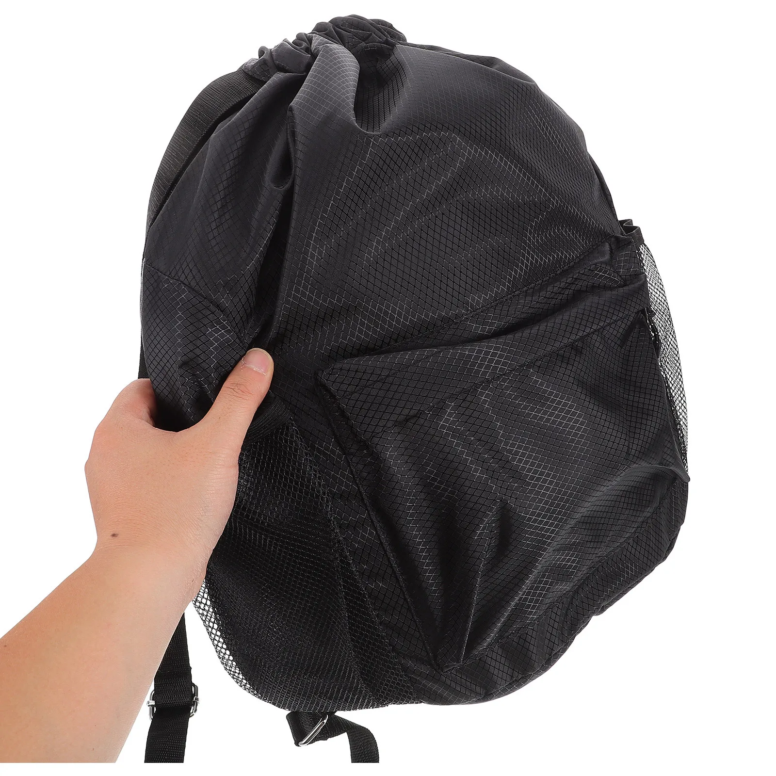 حقيبة برباط سوداء رياضية للياقة البدنية مقاومة للماء حقيبة ظهر كاجوال رياضية صغيرة لفريق تجريب حقيبة صالة الألعاب الرياضية مدرسة السفر الكرة الطائرة