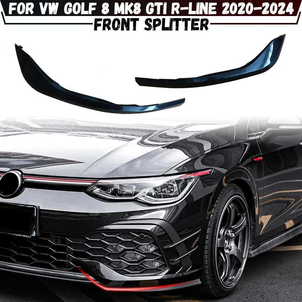 For Volkswagen VW Golf 8 MK8 GTI R-Line 2020-2024 Front Bumper Air Knife Fog Light Cover Air Vent Trim Flap Canards Body Kits