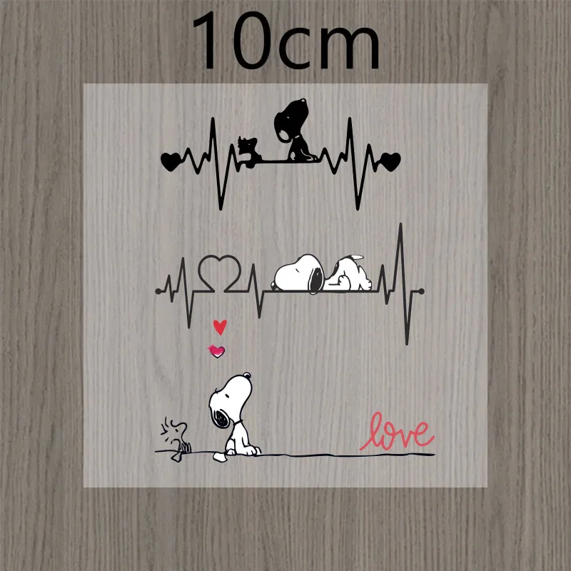 

10 см наклейка «Снупи сердцебиение» для подруги, украшение автомобиля, День святого Валентина, изысканная чашка для воды, кавайный материал, украшение, наклейки на пастер