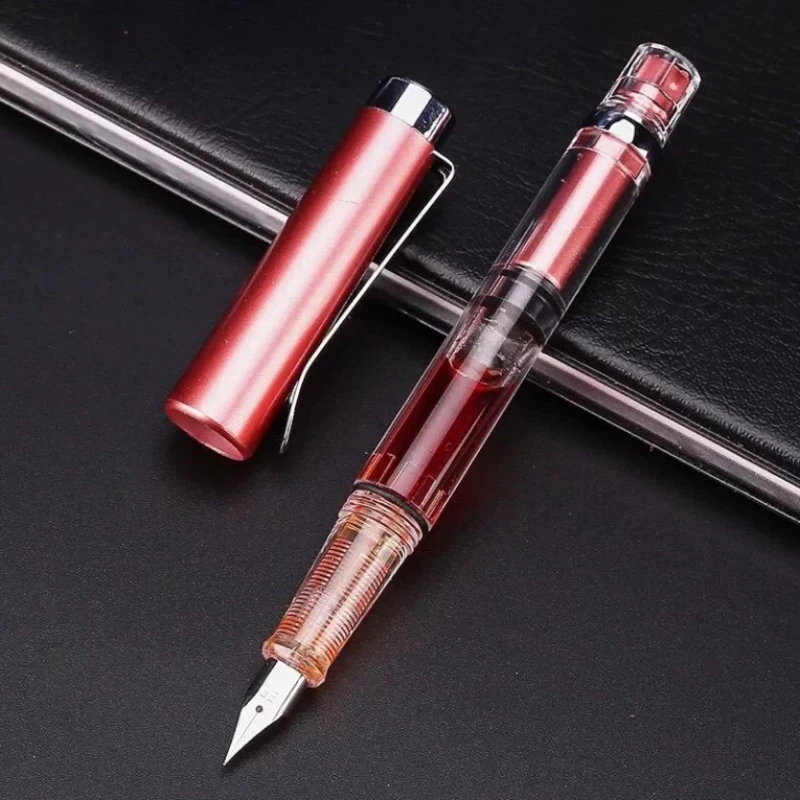 

14 Colors Piston Fountain Pen EF/F Nib Plastic Ink Pen Silver Clip PK Hongdian Lanbitou 3059 Supplies Office School Stationery