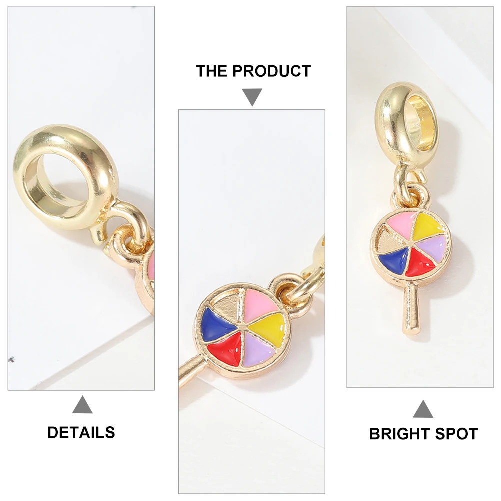 

10pcs Lollipop Charms Pendant DIY Jewelry Making Decor Alloys Iron Colored C y naments Accessories