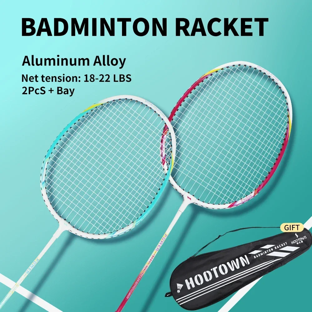 HODTOWN iniciante lazer esportes raquete badminton conjunto 2 peças treinamento profissional durável