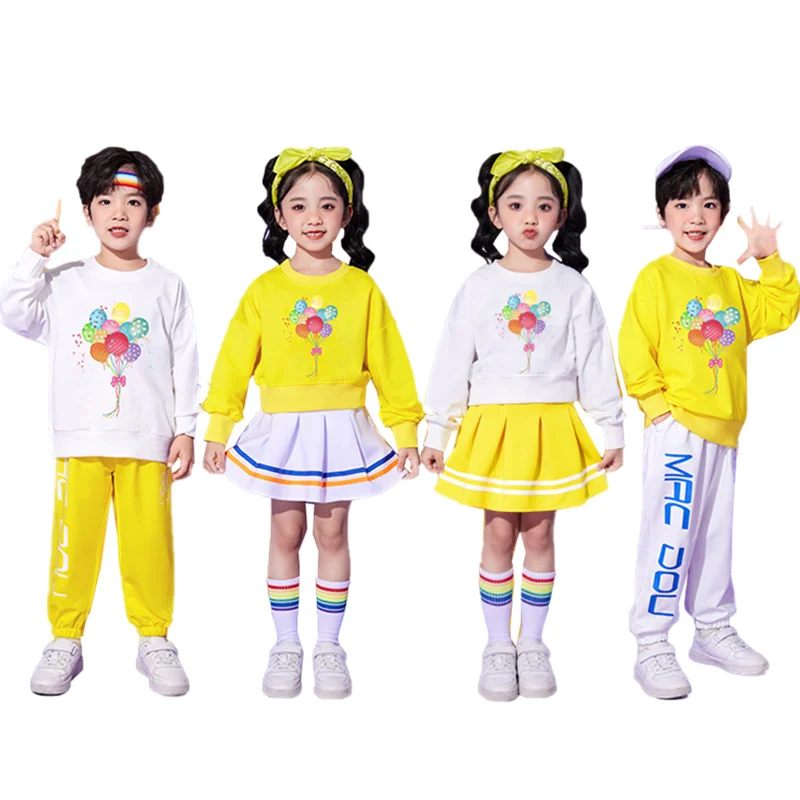 

Children Hip-hop Dance Costume Hiphop set Twin Boy Girl Korean Style Streetwear Tshirt Pants Outfit Kids Suit for Performances