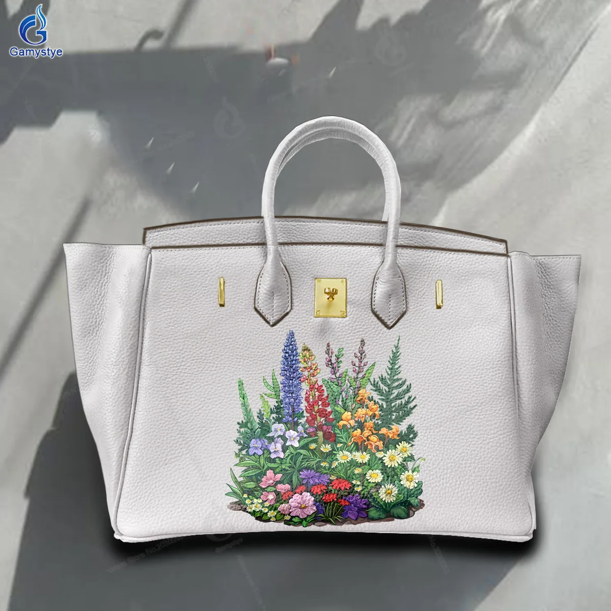 

Art Print Customize Totes Variety of small floral patterns Genuine Togo Leather High Quality Women Bags Top-Handle Bags Cross B