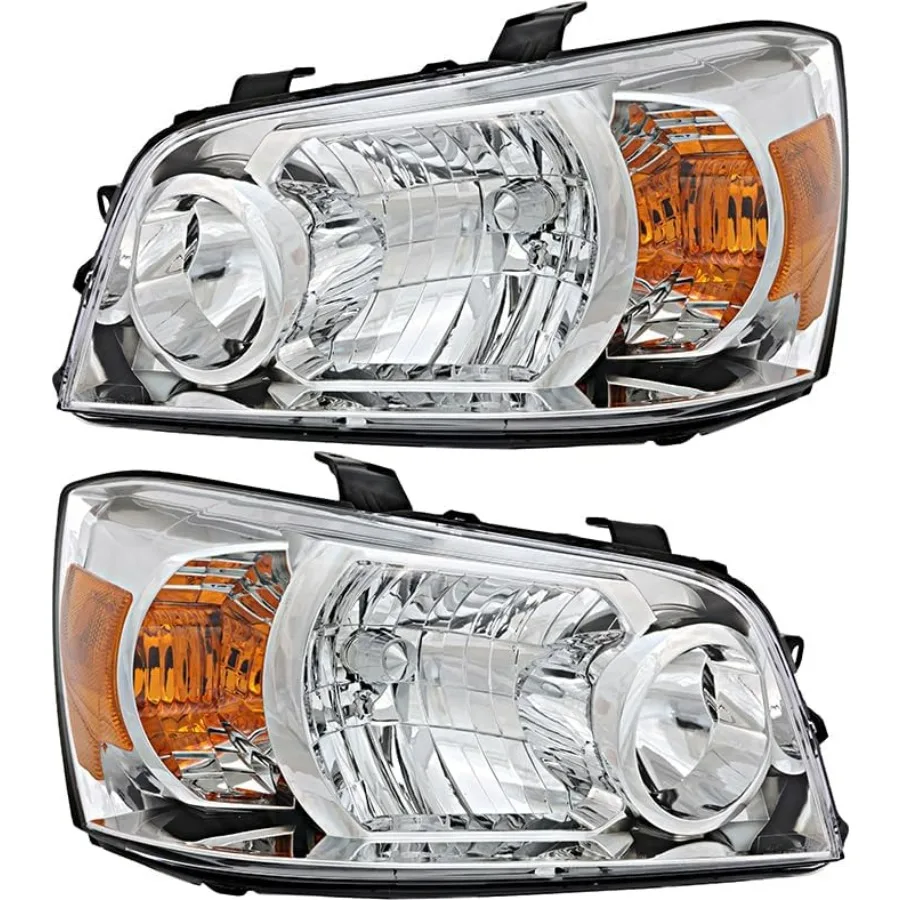 

For Toyota Highlander Headlights Lamps Set 2007 Halogen Driver and Passenger Side