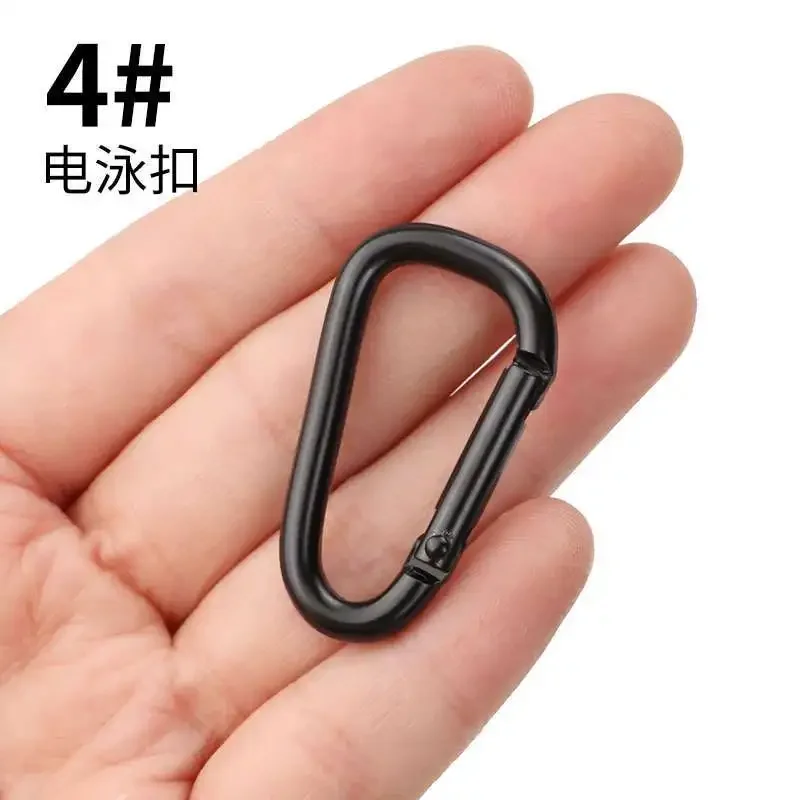 3 pezzi in lega di alluminio nero D moschettone Outdoor Spring Snap Clip ganci per bottiglia d'acqua portachiavi arrampicata all'aperto campeggio escursionismo strumento