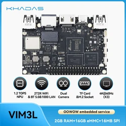 Khadas VIM3L SBC: Amlogic S905D3-N0N Soc, 1.2 TOPS 성능 NPU | 2GB + 16GB 싱글 보드 컴퓨터 개발자 보드