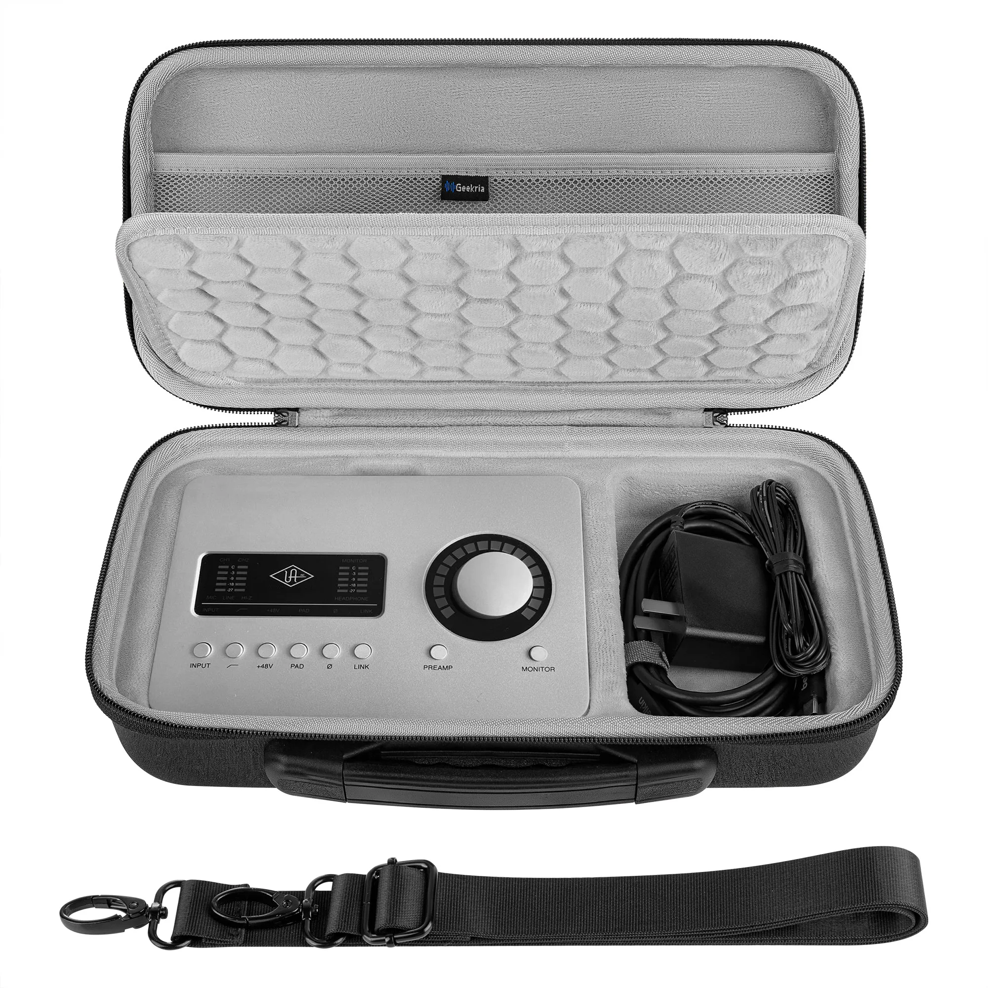 Geekria Audio Interface Carrying Case, Hard Shell Travel Bag Compatible with Universal Audio Apollo Solo