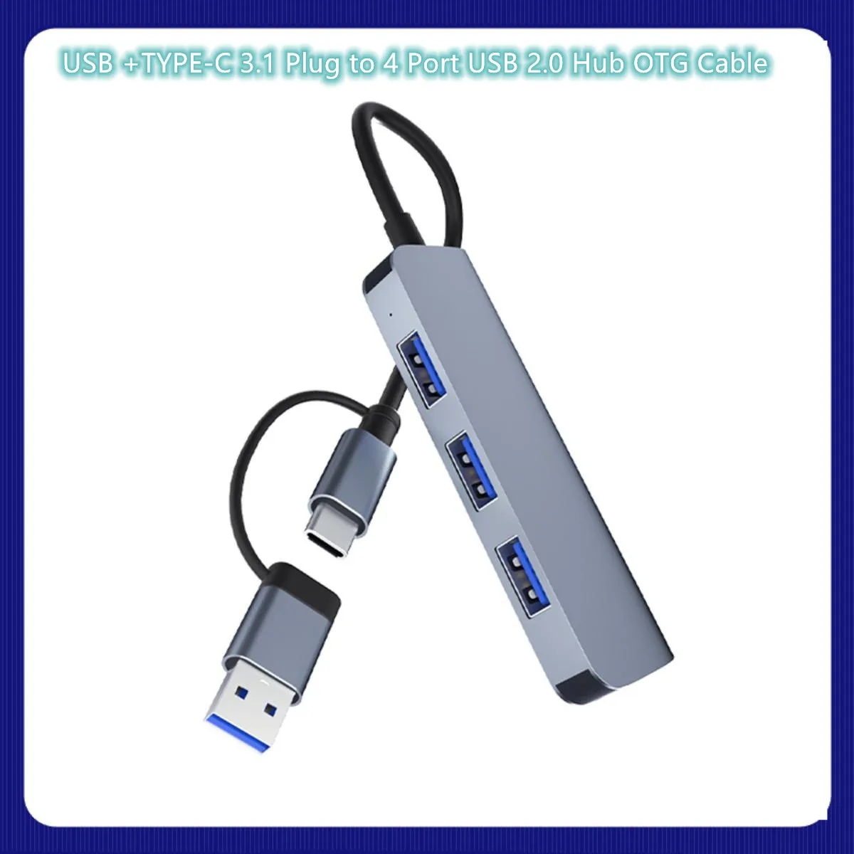 USB +TYPE-C 3.1 Plug to 4 Port USB 2.0/3.0 Hub OTG Cable For PC laptop Phone Mobile hard disk U Mouse Keyboard Printer