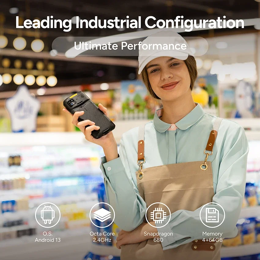 IP67 Waterproof Android 13 PC Data Collector end point Industrial Rugged PDA Android Barcode Scanner PDA