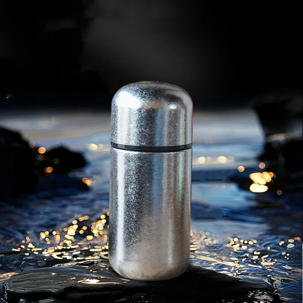 Titanium Double Wall Insulated Water Bottle Capsule Shaped Thermal Travel Vacuum Flask Cup for Outdoor Sports