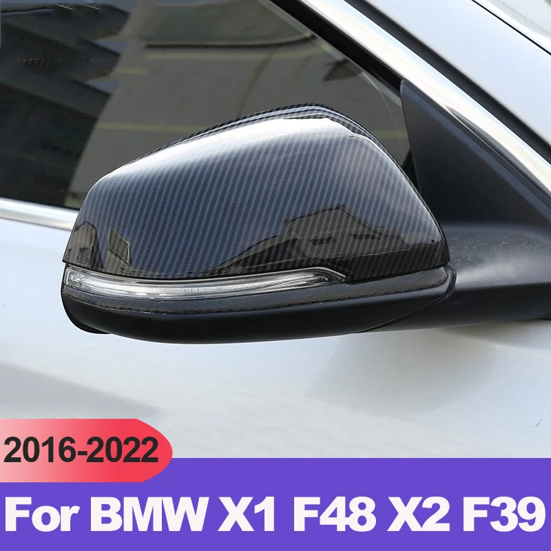 

For BMW X1 F48 X2 F39 2016 2017 2018 2019 2020 2021 2022 Carbon Car Mirror Cover Trim Sticker Side Rearview Shell Accessories