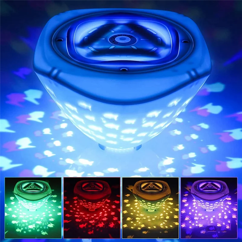 Fish Pattern Fountain Projector Light Color Battery Operated For Disco Pool Party Pool Lights