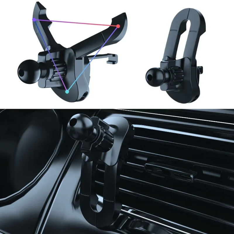 17mm Ball Head Car Air Vent Clip for Car Phone Holder Mount Universal Car Air Outlet Hook Clamp for Mobile Phone GPS Brackets