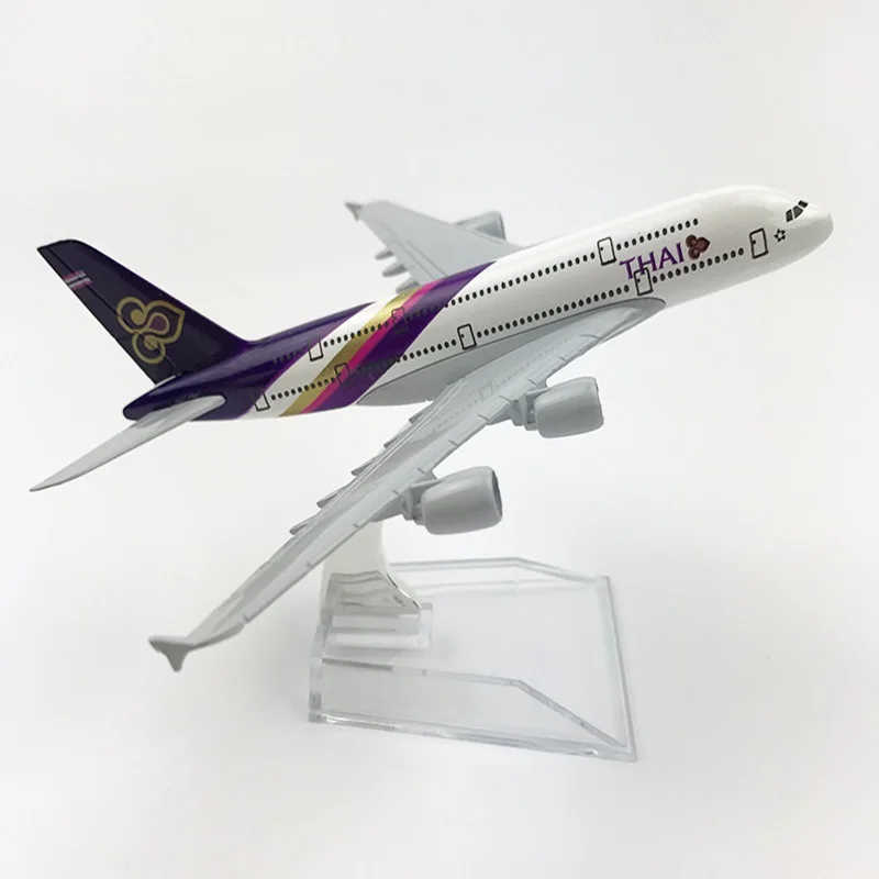 

16cm A380 Thai Airways Die-Cast Alloy Metal Aircraft Model Toy 1:400 Scale Airbus A380 Airline Model