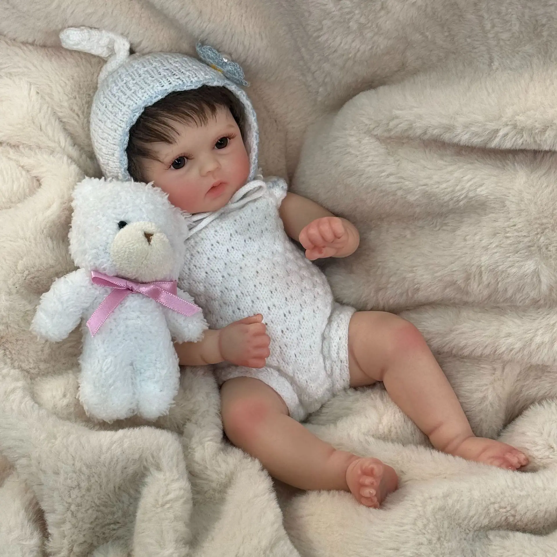 Cloveray 12 inch Full Body Silicone Realistic Reborn Baby Doll Super Soft Silicone Doll Handmade High-quality Original Kid Gift