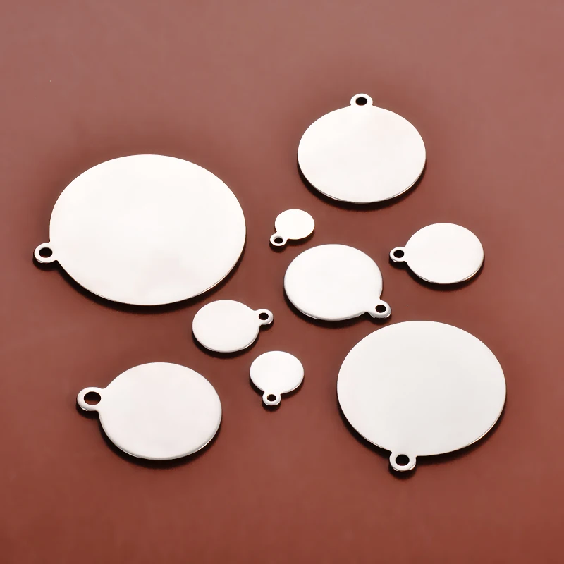 20pcs Stainless Steel Coin Disc Charm Round Stamping Blank Tags Setting For Bracelet Pendant Jewelry Making Supplies 10mm-20mm