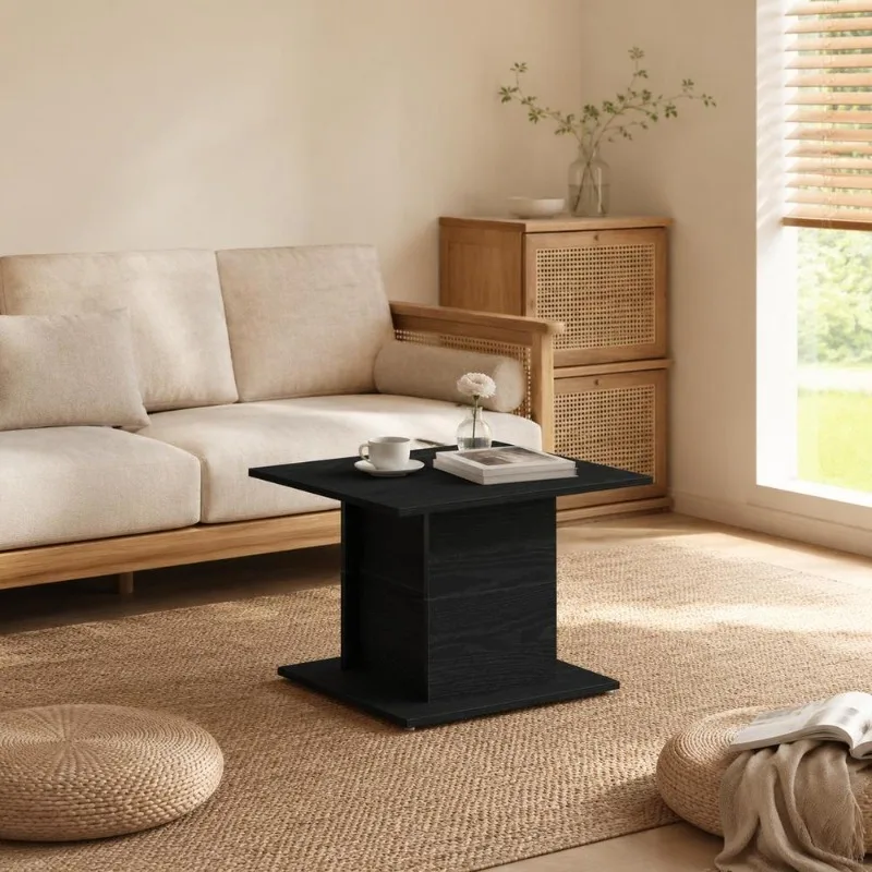 Table Basse Contemporaine en Bois d'Ingénierie 55,5 x 55,5 x 40 cm, Design Minimaliste, Lignes Épurées, Surface Lisse, Pratique pour Salon Moderne, Studio, Appartement, Espace Familial, Montage Simple