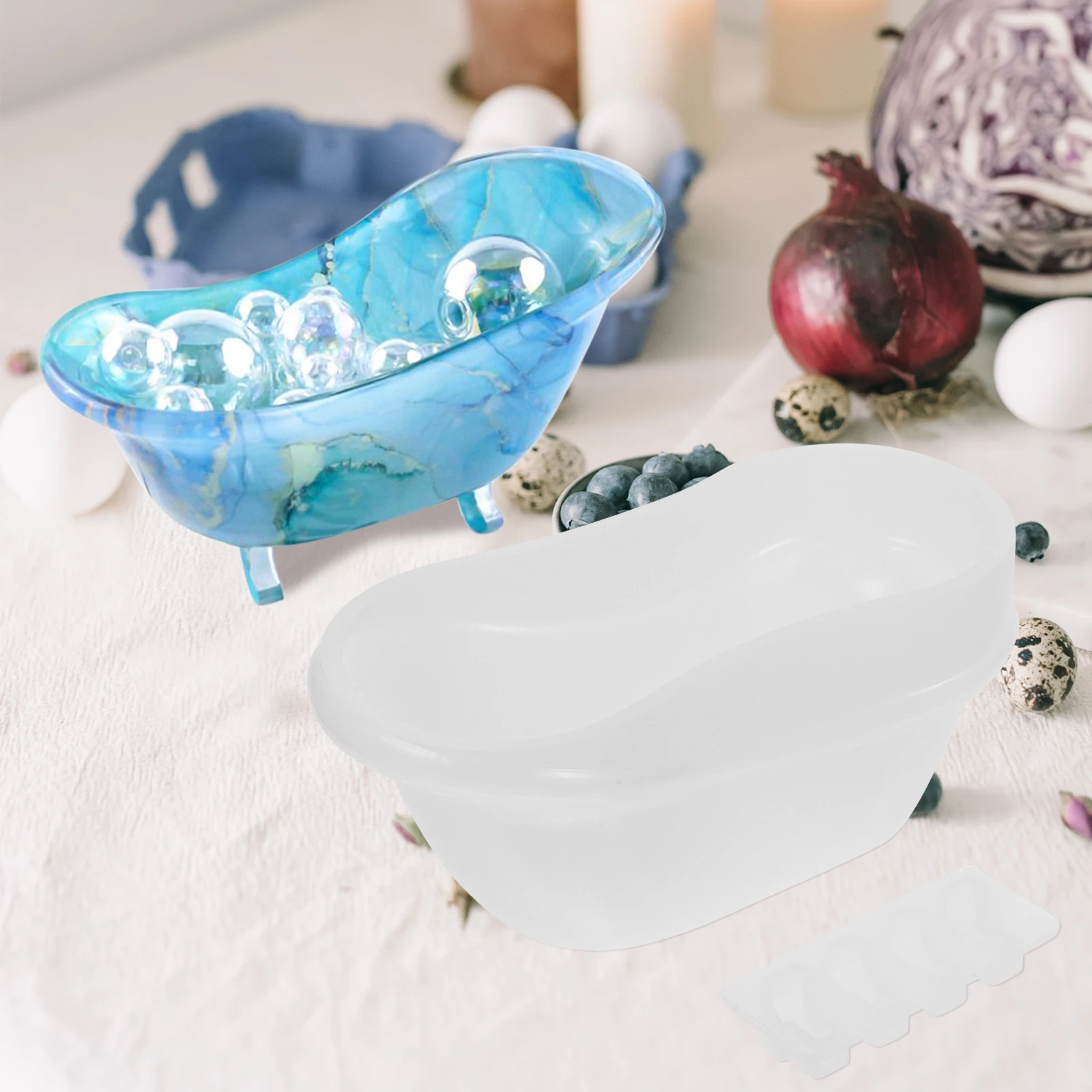

Bathtub Silicone Mold Easy Clean Jewelry Tray Casting DIY Crafts Supplies Reusable Non Stick Flexible Bath Accessories Storage