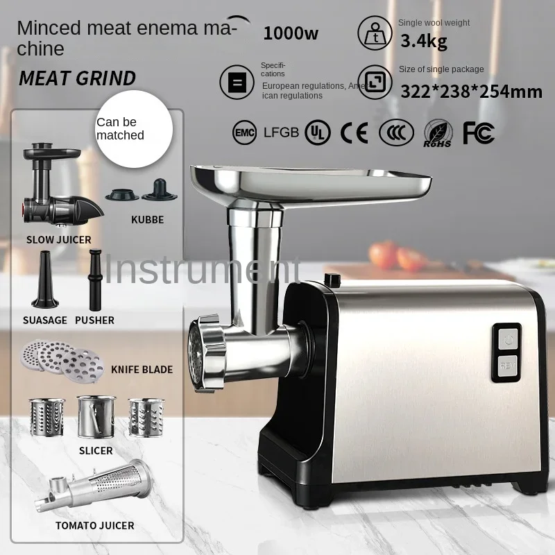 Meat Grinder Household Stainless Steel Electric Minced Meat Stuffing Machine Desktop Commercial Small Sausage Filling Sausage