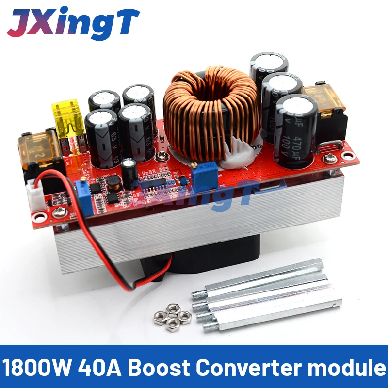 1800W 40A 1500W 30A 1200W 20A DC-DC Boost Converter Step Up Power Supply Module 10-60V to 12-90V Adjustable Voltage Charger