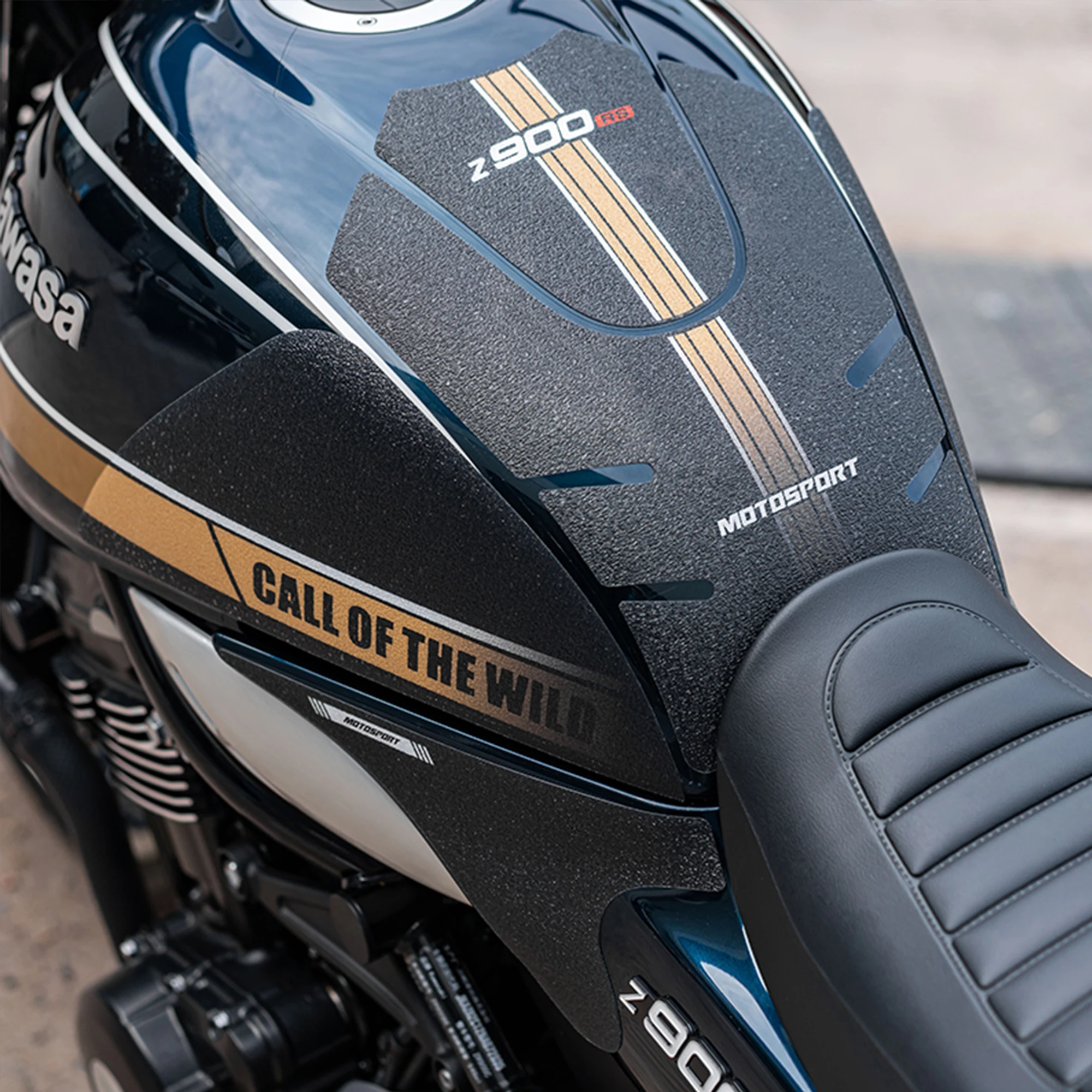 Fit For Kawasaki Z900RS Motorcycle Tank Pad Fishbone Sticker Anti‑Slip Fuel Tank Protector Decal Body Decorative Modification Ac