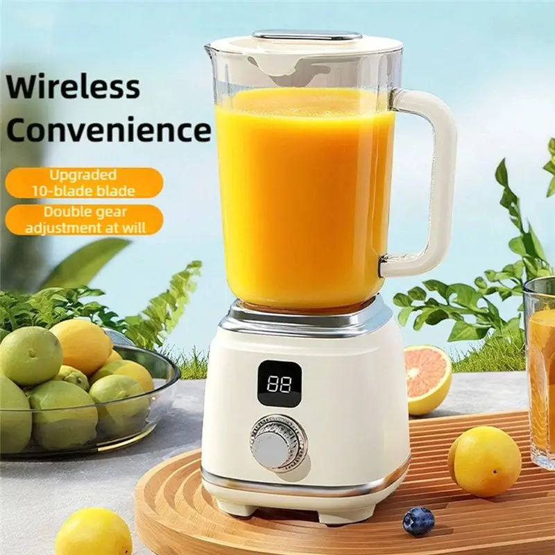ABUN Portable Juicer Blender, 3000mAH USB-C Rechargeable, 10-Blade Ice Crusher & Juice Extractor, High Juice Rate, 600ml, White