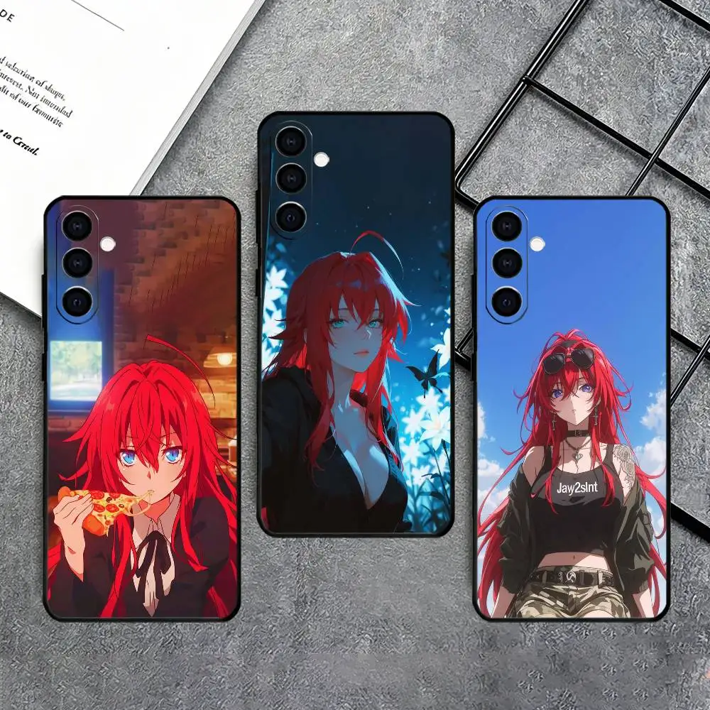 High School DxD R-Rias Gremory Phone Case For Samsung Galaxy A73,A72,A71,A70,A53,A52,A51,Soft Silicone Black Cover