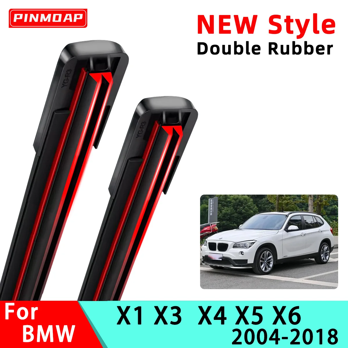 

Car Wiper Double Rubber for X1 X3 X4 X5 X6 Front Blade Brushes Cutter Automobiles Accessorie Wipers Windscreen Wipers Parts