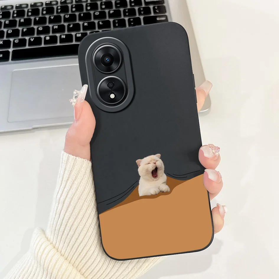 For OPPO A78 Case CPH2565 Cover Cute Panda Camera Protection Soft Silicone TPU Square Lens Fundas For OPPO A59 OPPOA78 5G Bumper