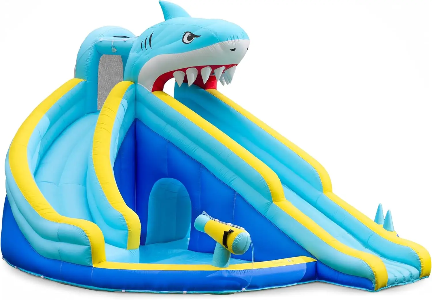 Kids Inflatable Water Slide Bounce House for Ages 3-10 with Pool, 500 lb Capacity, 550W Blower Included, Blue - Outdoor Backyard Fun