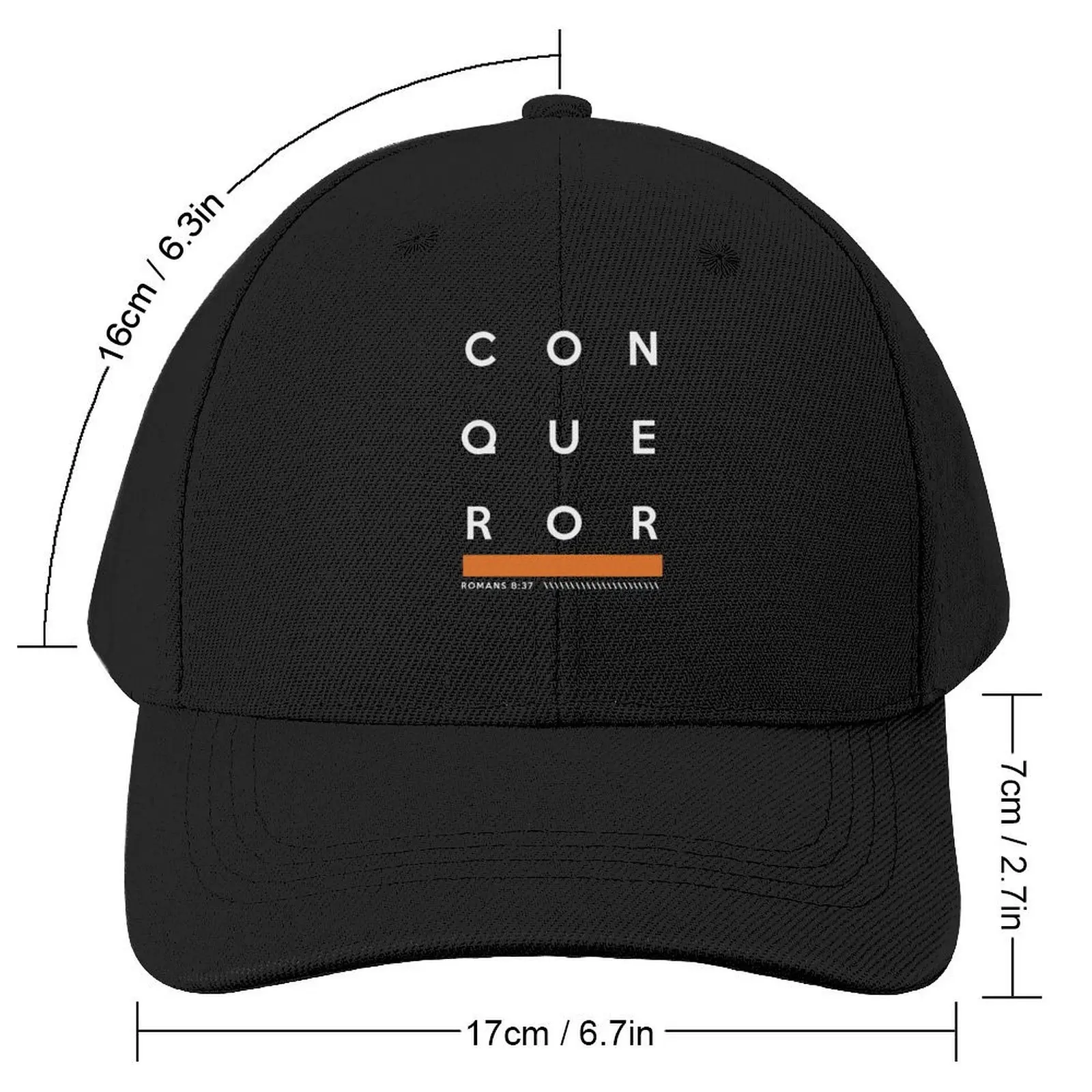 Bible Verse CONQUEROR Baseball Cap Golf Hat Man New In The Hat For Men Women's